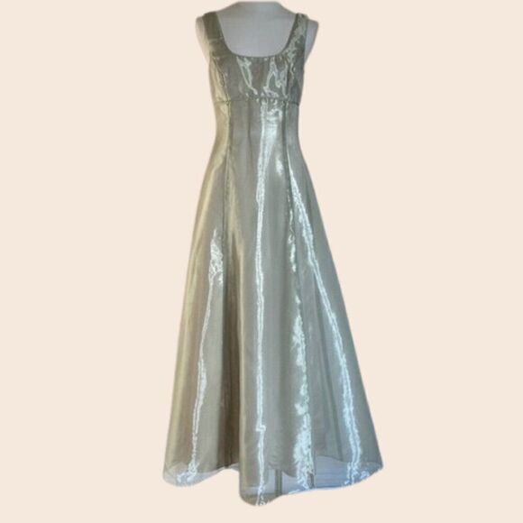 Vintage Light Silvery Green Jessica McClintock Formal Gown Size 6 - Picture 1 of 13